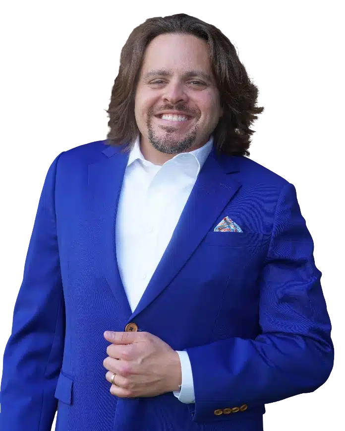 Vincent Massaro, the skilled personal injury attorney at Massaro Law, wearing a blue suit and standing confidently.